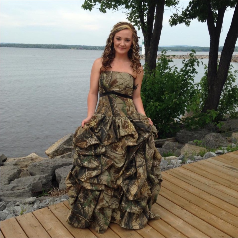 Custome camo prom dress